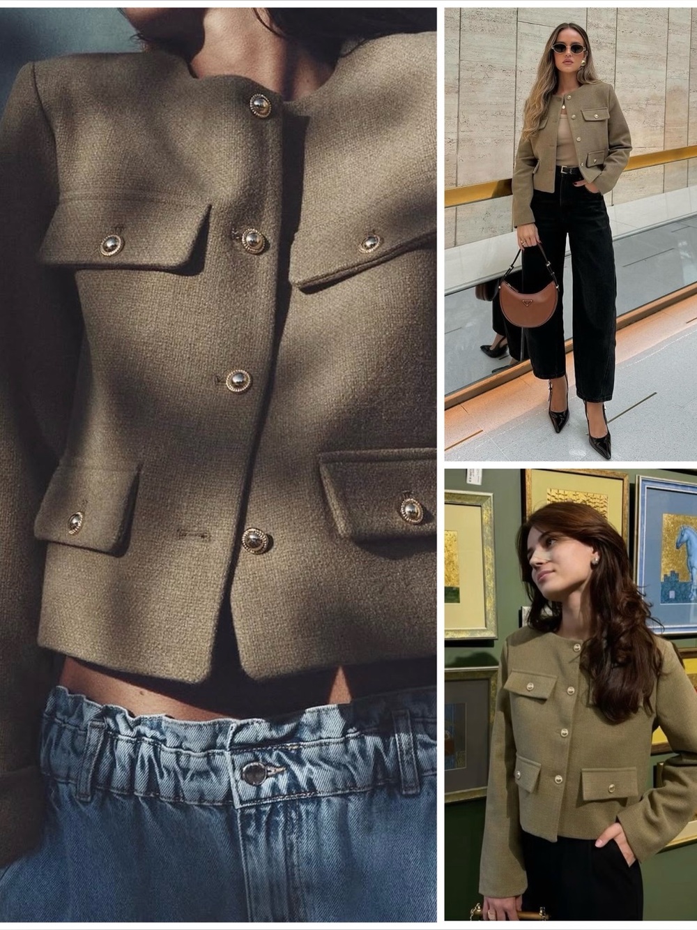 ZARA ~  Cropped Tweed Jacket